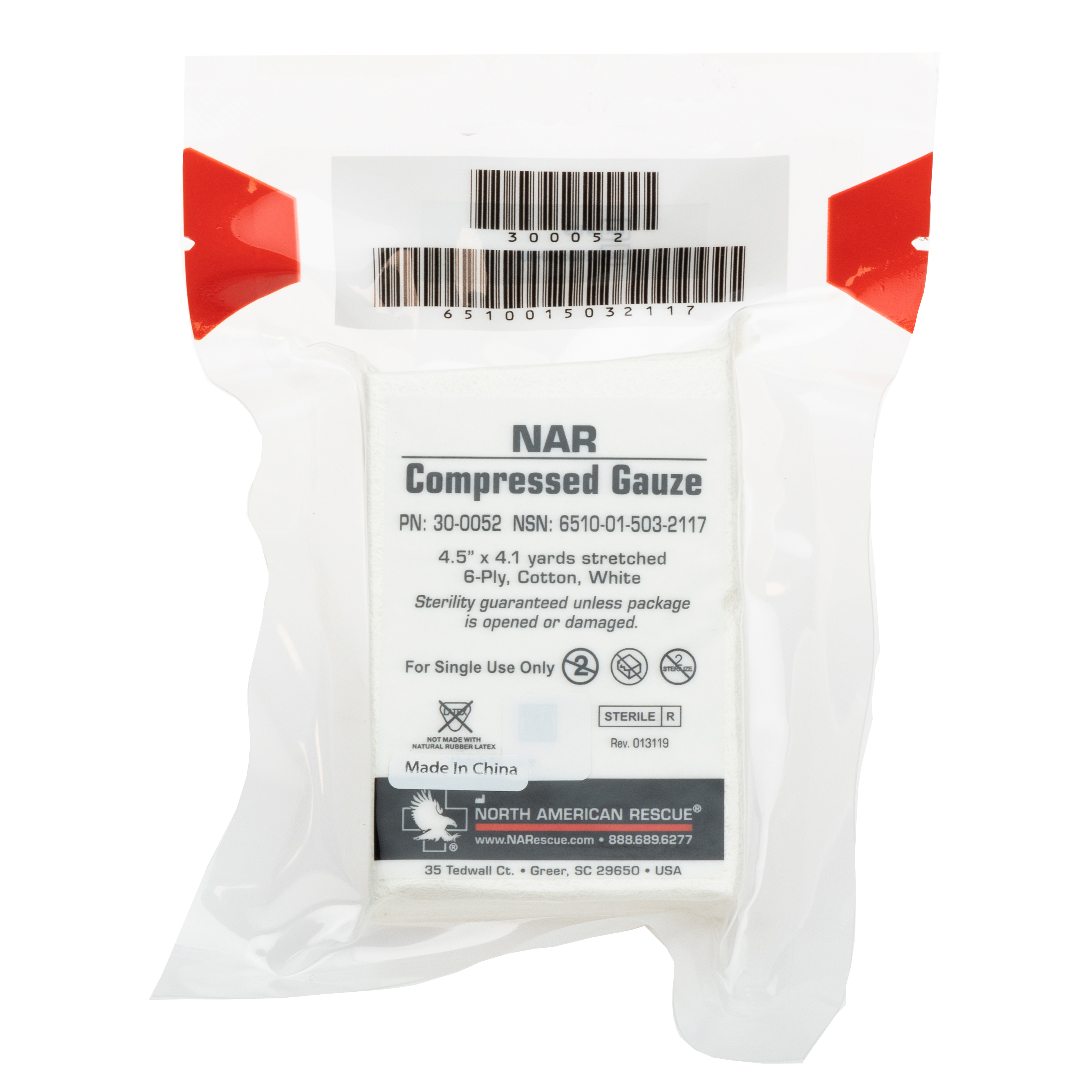 NAR Compressed Gauze Roll 4 yards ProPac USA