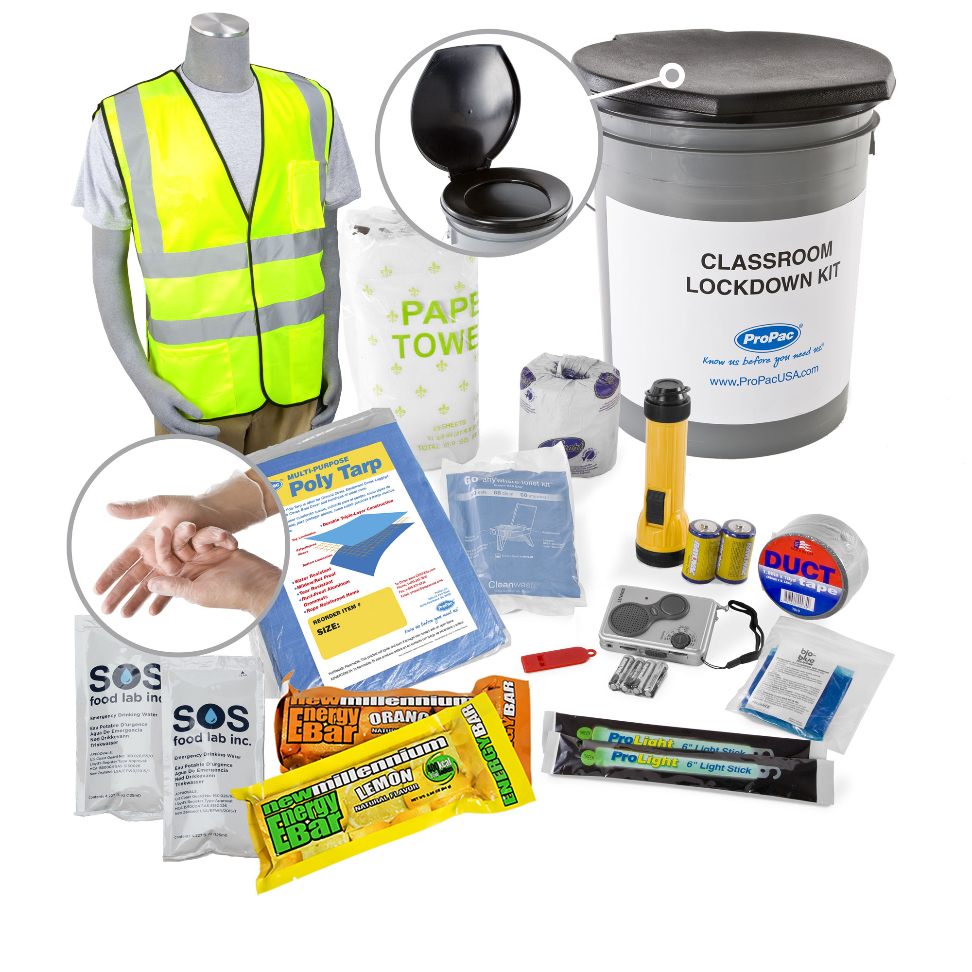 Lockdown Survival Kit for Classrooms | School Safety Supplies